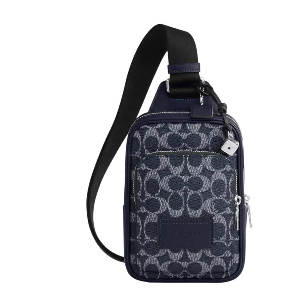 Coach Racer sling pack in signature canvas with charms NWT